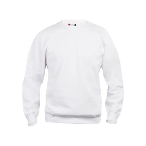 Basic roundneck sweater unisex wit,3xl