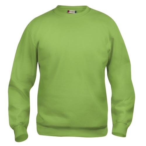 Basic roundneck sweater unisex lichtgroen,3xl