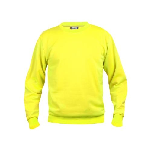 Basic roundneck sweater unisex signaalgeel,3xl