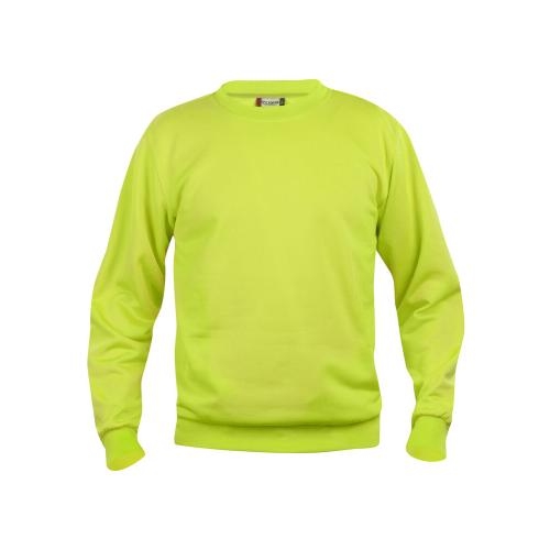 Basic roundneck sweater unisex signaalgroen,3xl