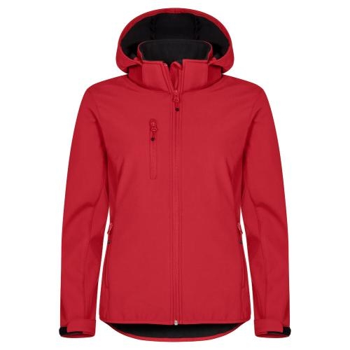 Dames jas Classic Softshell Hoody rood,l