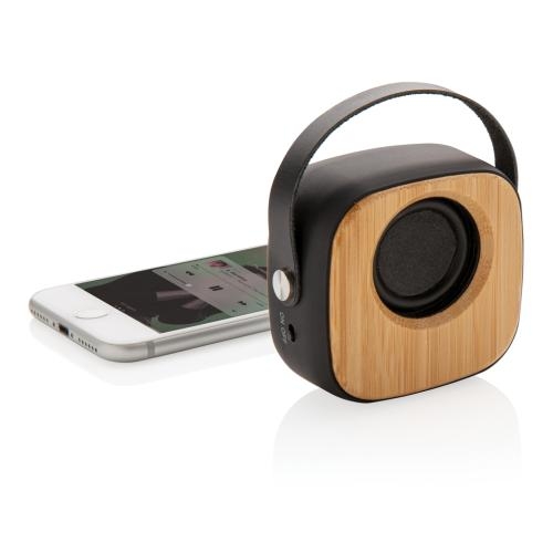 Bamboe 3W draadloze fashion speaker zwart