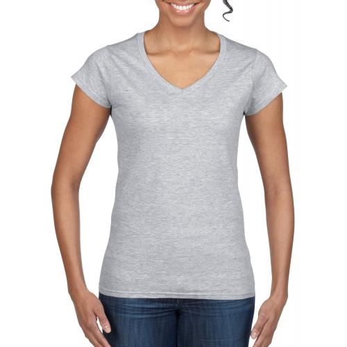 Gildan v-neck dames shirt sport grey,l