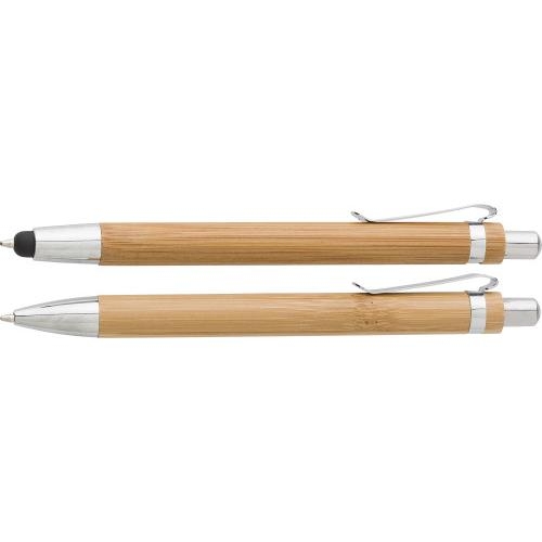 2-delige bamboe pennenset bruin