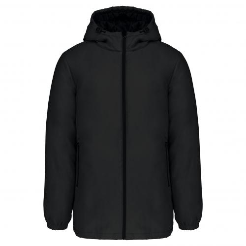 Gerecyclede parka met capuchon unisex zwart,xs