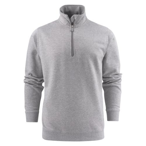 Sweatshirt Rounders half zip grijs gemeleerd,2xl
