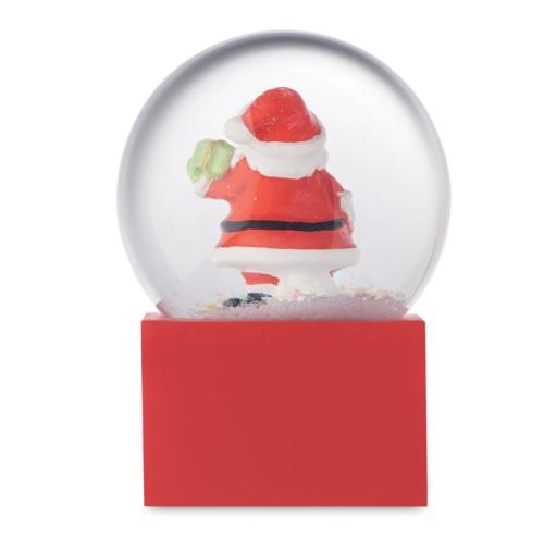 Klein sneeuwbol ornament Santo rood