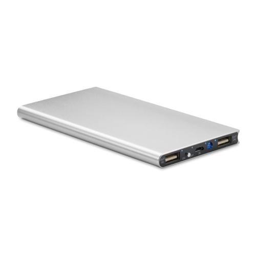 PowerBank 8000 mAH mat zilver