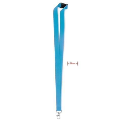 Lanyard, haak en clip. 20 mm Pany turquoise