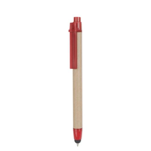 Gerecycled kartonnen touch pen Recytouch rood