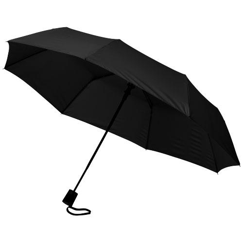 21 inch 3 sectie automatische paraplu Wali zwart